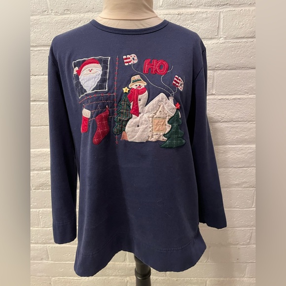 Vintage Bobbie Brooks Women’s Holiday Tunic Long sleeved Shirt, Size Large - Picture 1 of 5